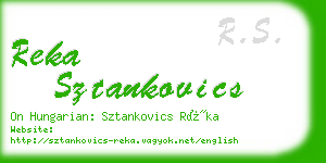 reka sztankovics business card